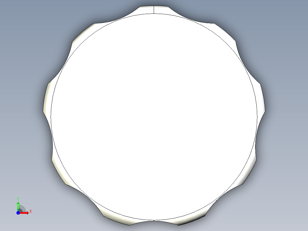 星型把手(塑膠)(B)2475-3D多系列多零件图纸模型前视图