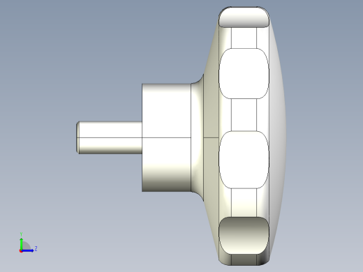 星型把手(塑膠)(B)2475-3D多系列多零件图纸模型左视缩略图