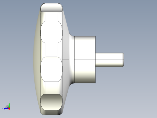 星型把手(塑膠)(B)2475-3D多系列多零件图纸模型右视缩略图