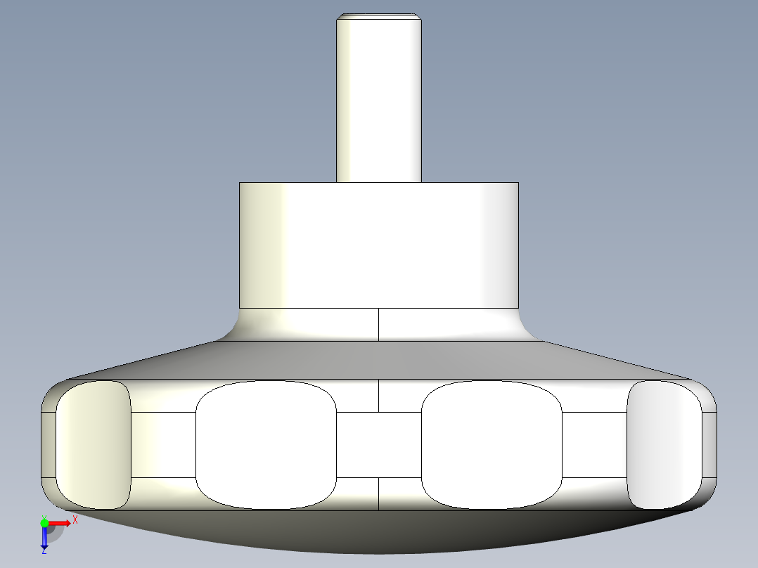 星型把手(塑膠)(B)2475-3D多系列多零件图纸模型俯视图
