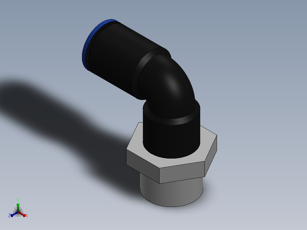 Ø6 x 1-4G COTOVELO 90° MACHO GIRAT. (C02470628)正等轴测图