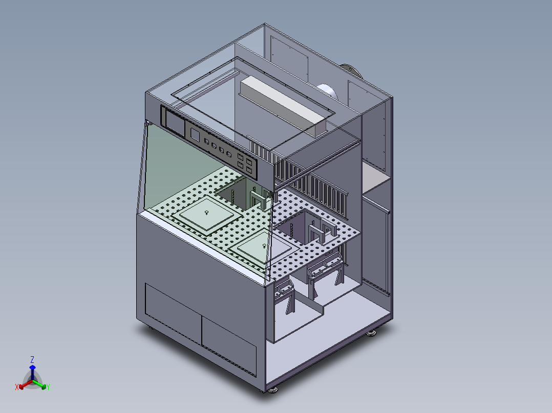 四槽硅片清洗刻蚀机正等轴测图