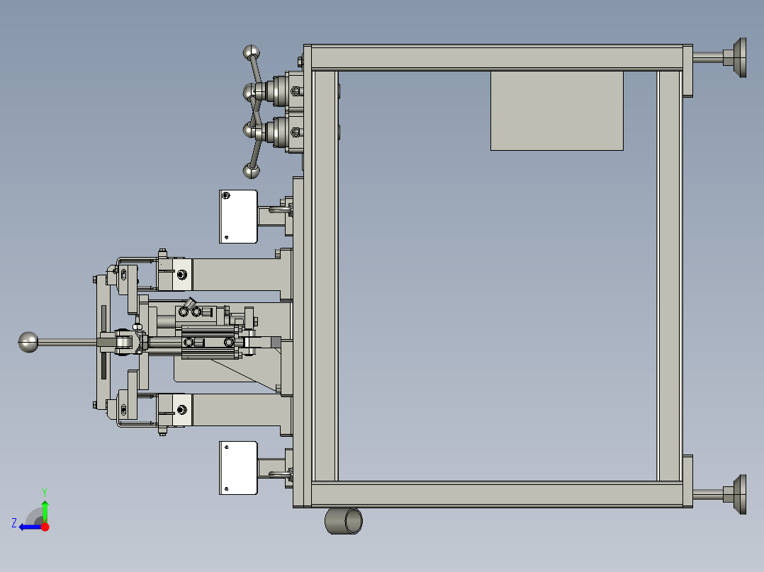 前地脚左右侧焊接总成组合夹具右视图