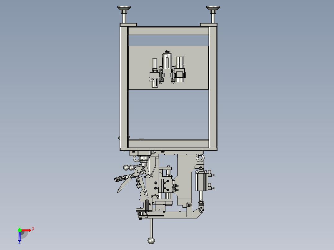 前地脚左右侧焊接总成组合夹具俯视图