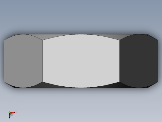 DIN 934 螺母-M2.5 Nut.SLDPRT俯视缩略图