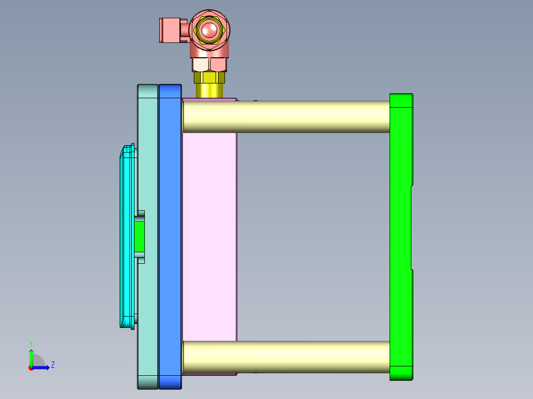 TX201-A笔记本CNC工装夹具三维模型-CNC1左视图