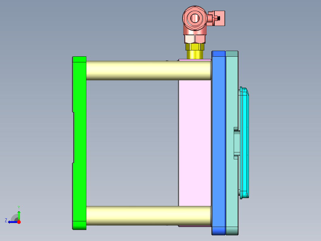 TX201-A笔记本CNC工装夹具三维模型-CNC1右视图