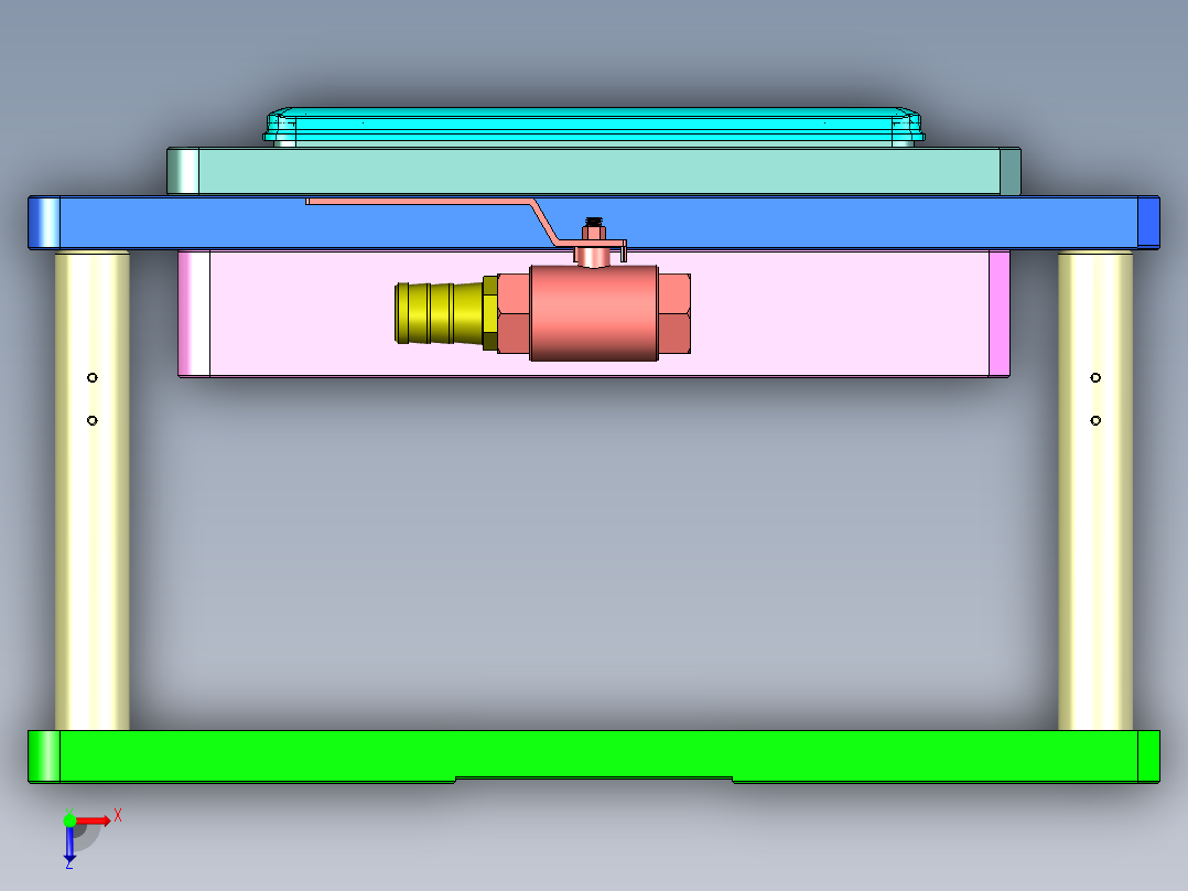 TX201-A笔记本CNC工装夹具三维模型-CNC1俯视图