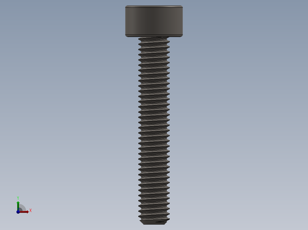 Screw_DIN_912_M3x18F_A2.SLDPRT公制内六角螺钉前视图