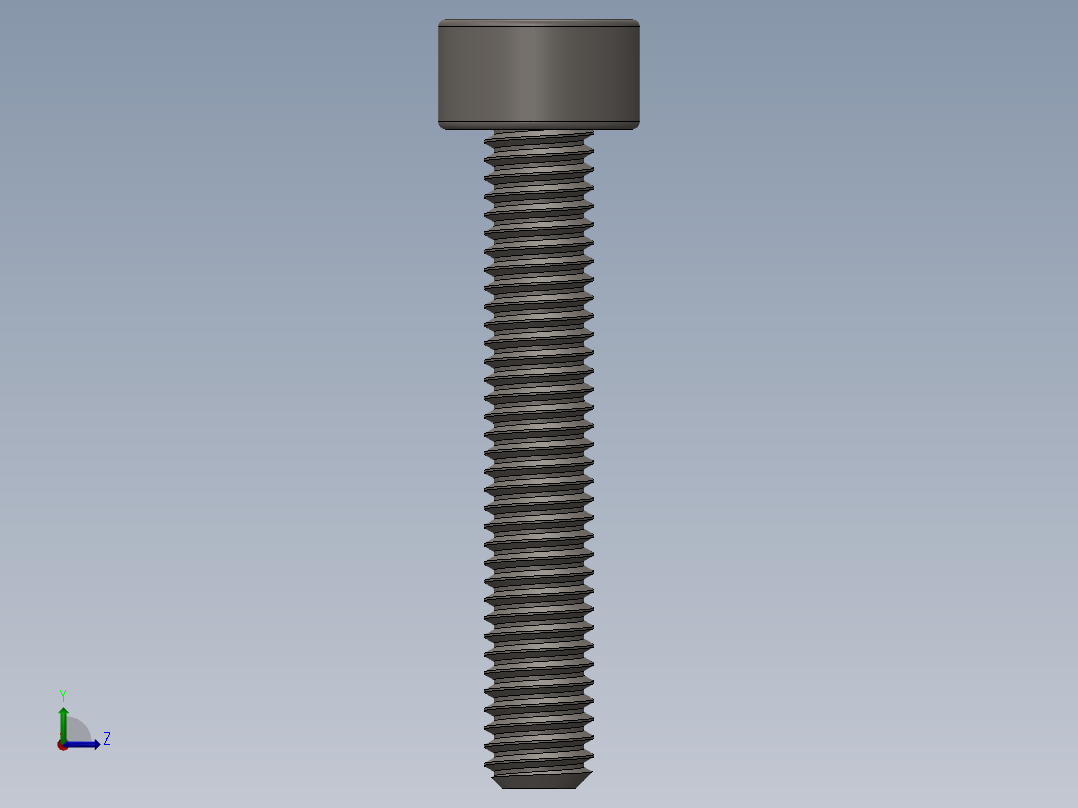 Screw_DIN_912_M3x18F_A2.SLDPRT公制内六角螺钉左视图