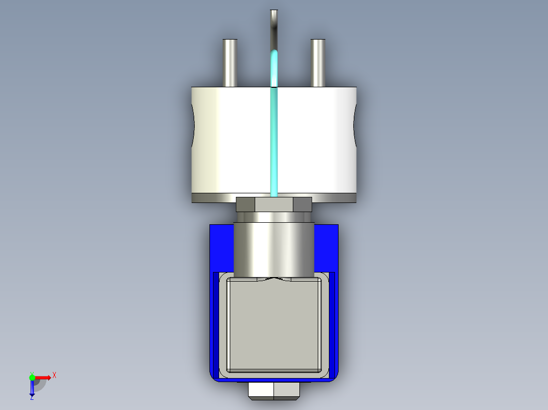 液体电磁阀俯视图