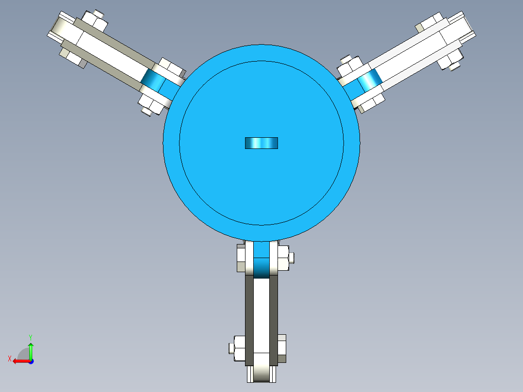 三爪夹具后视图