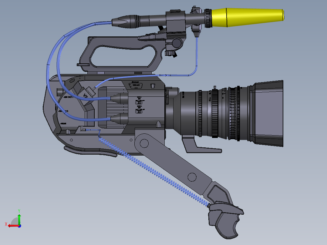 专业摄像机后视图