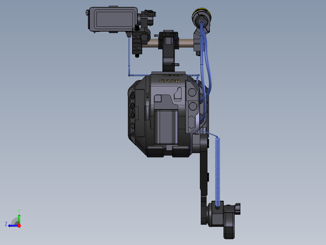 专业摄像机右视图