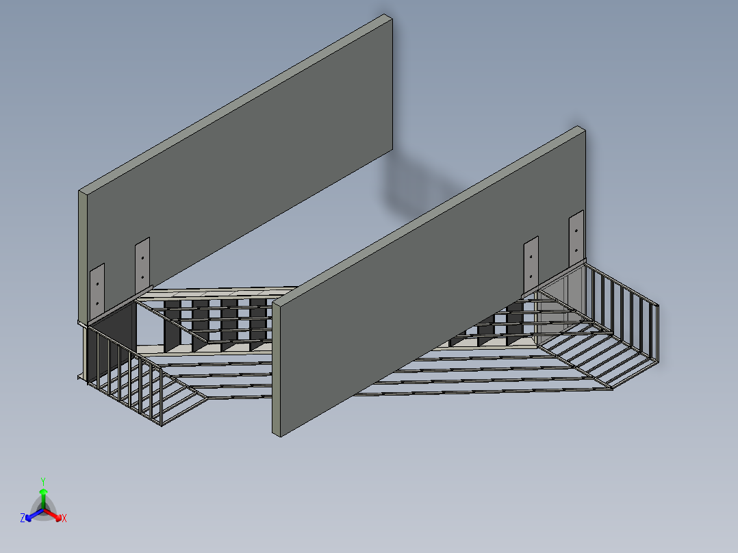 带 U-Be 的钢楼梯