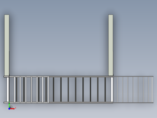 带 U-Be 的钢楼梯前视缩略图