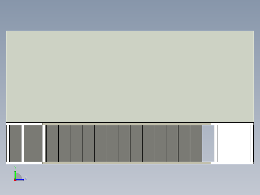 带 U-Be 的钢楼梯左视图