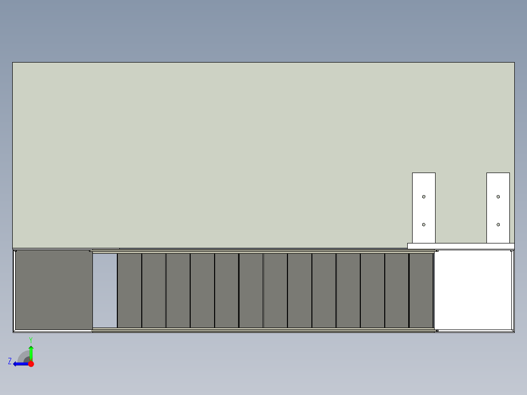带 U-Be 的钢楼梯右视图