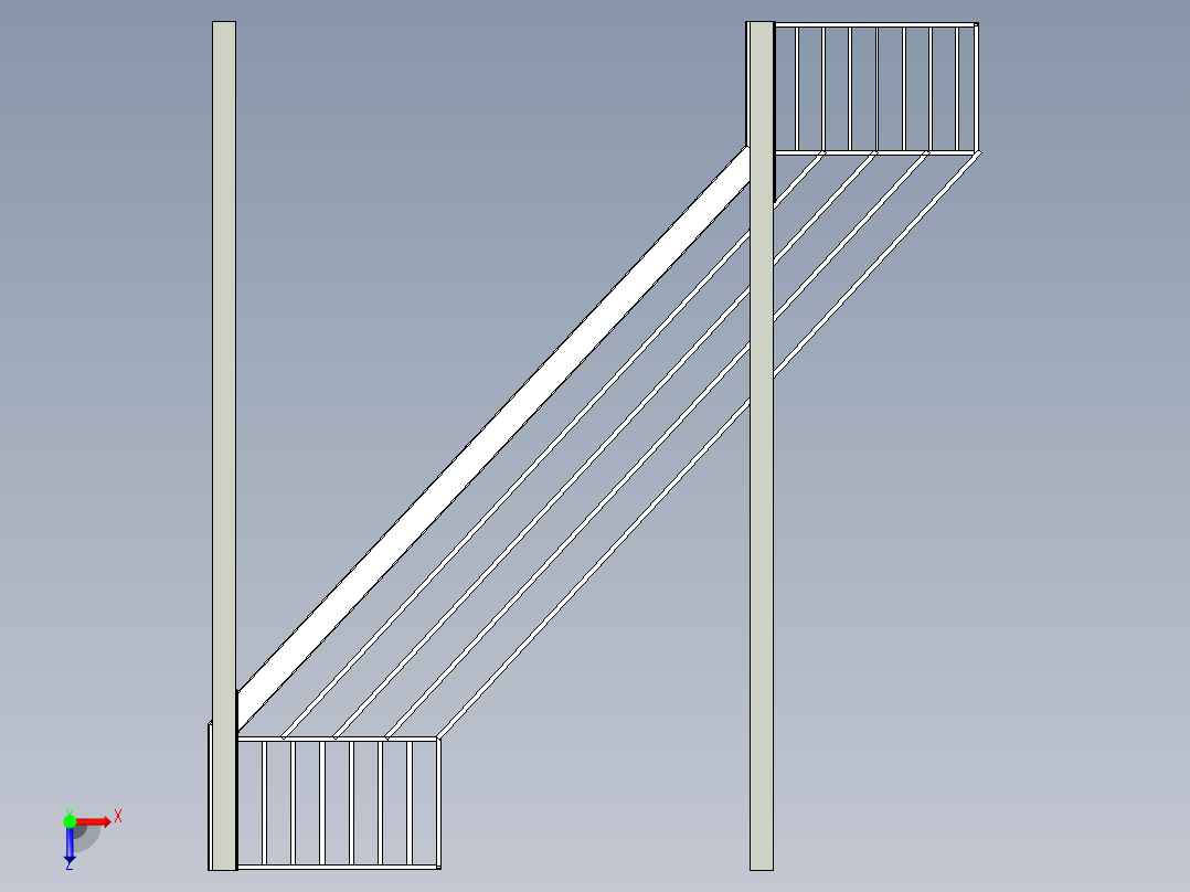 带 U-Be 的钢楼梯俯视图
