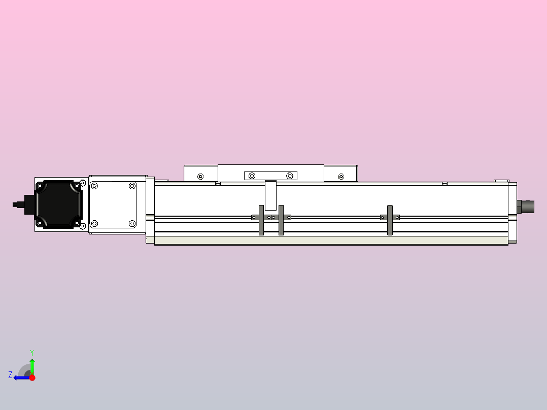 SCM17-150-L滚珠花健、支撑座、滚珠丝杠、交叉导轨、直线模组右视图