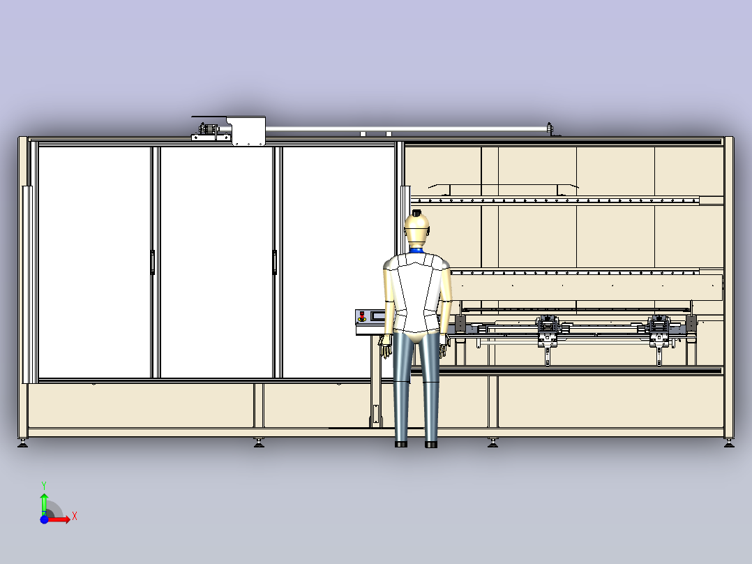 自动卷帘机超声波机设备前视图