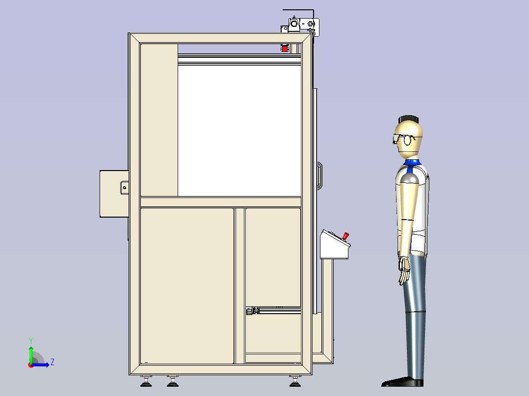自动卷帘机超声波机设备左视图