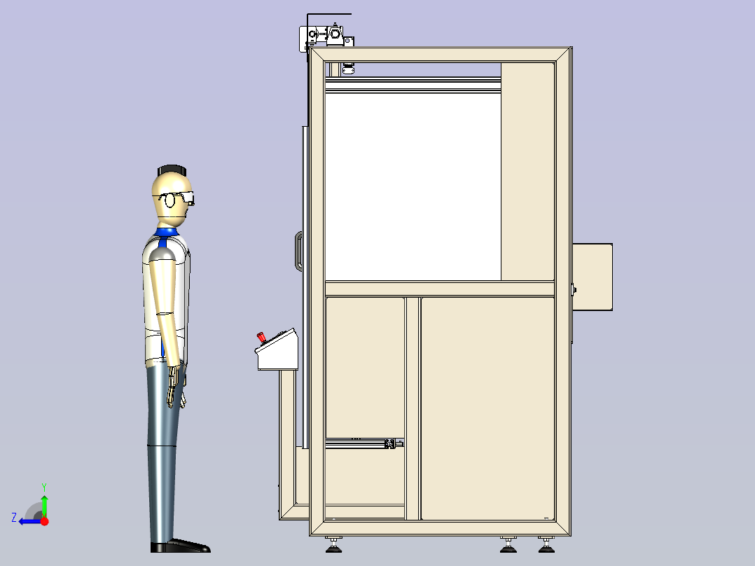 自动卷帘机超声波机设备右视图
