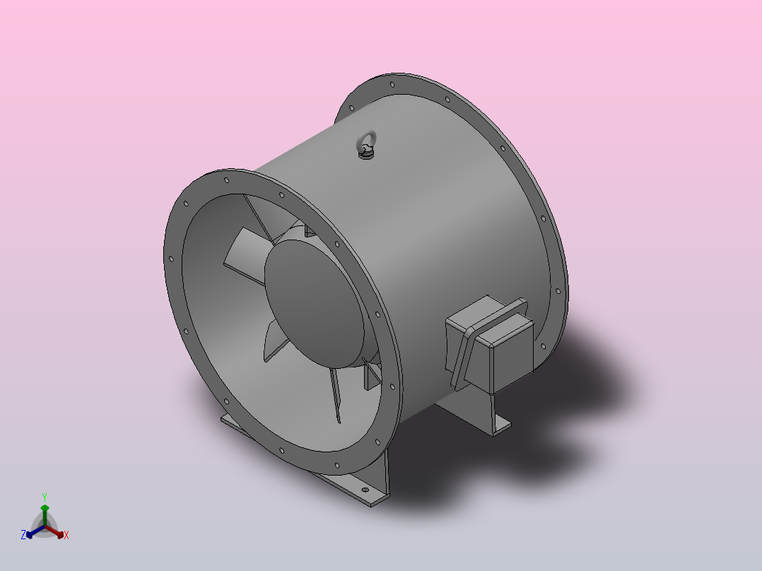 GXF-S型 双速斜流风机[5.5S-6360]正等轴测图