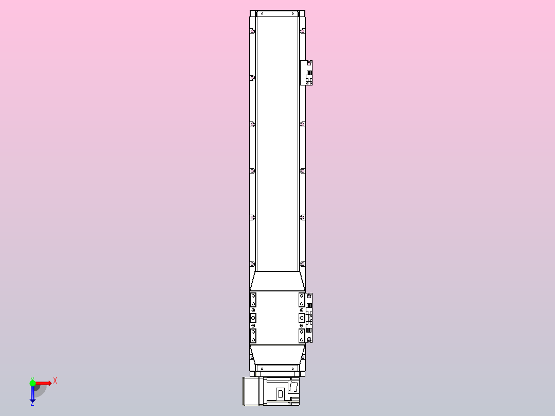 机器人皮带驱动直线轴TPA-GCB-120-P70-L500-LU-M20-N3俯视图