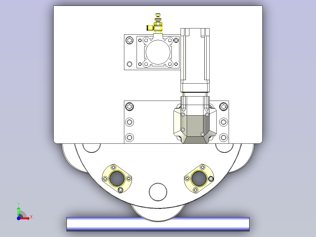 一款铁丝进给机构3D模型前视图