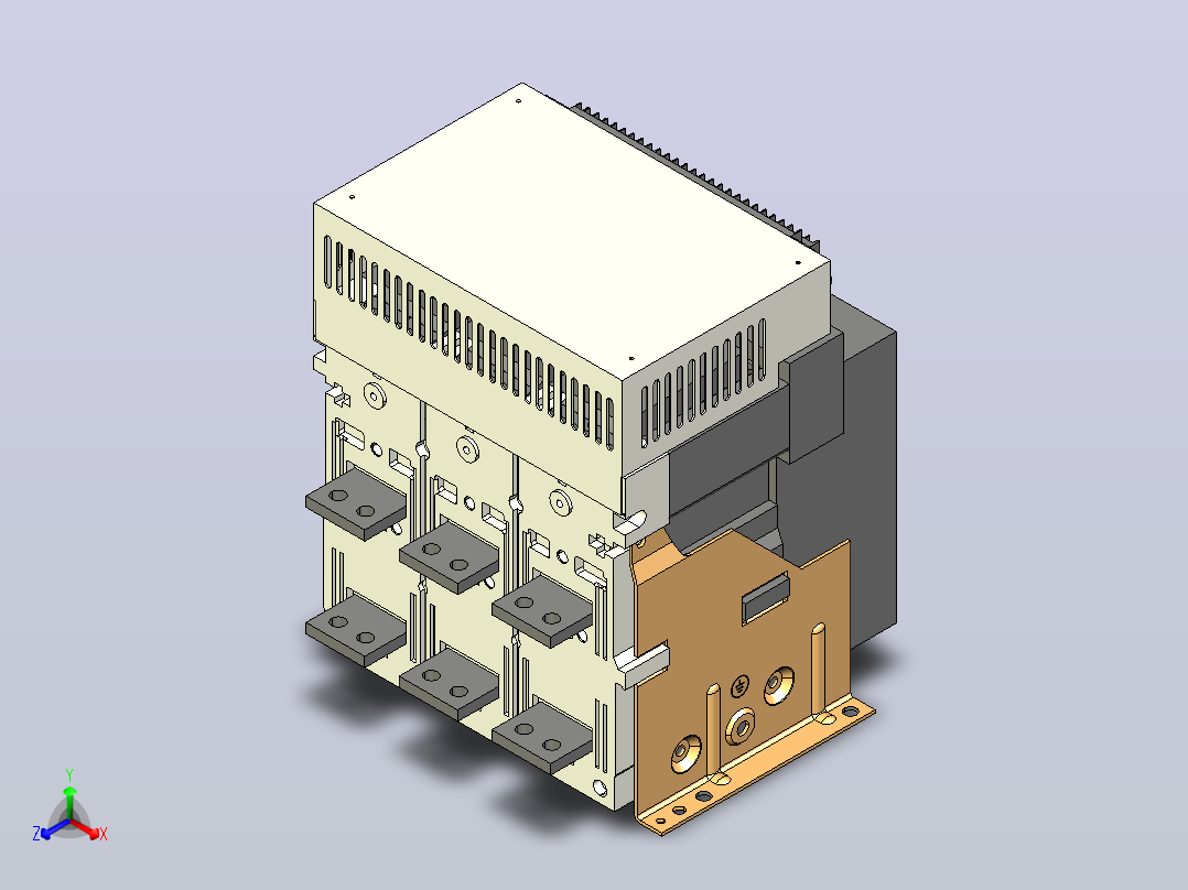 NA1-2000X-630-3P固定万能式断路器三维模型202208主视图