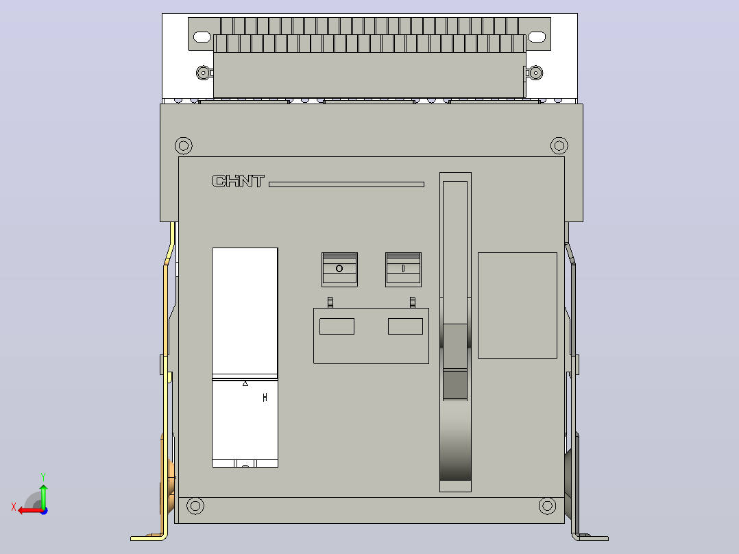 NA1-2000X-630-3P固定万能式断路器三维模型202208后视图