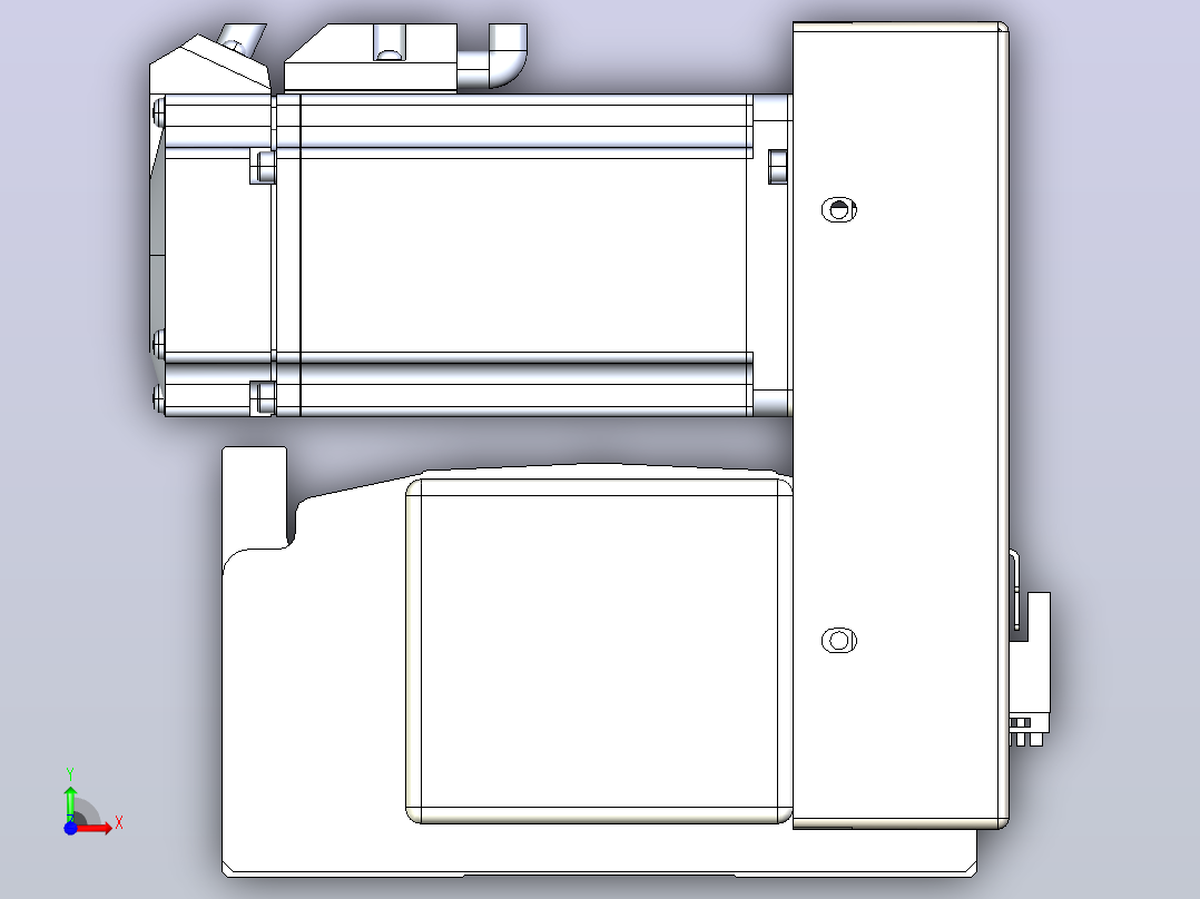 皮带直线轴半封闭可选导轨TPA-HNB-140D-120-L1250-RU-Y-P40-N3前视图