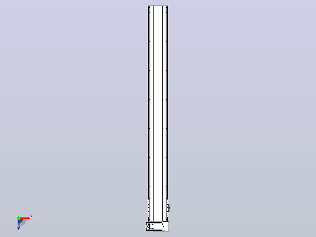 皮带直线轴半封闭可选导轨TPA-HNB-140D-120-L1250-RU-Y-P40-N3俯视图