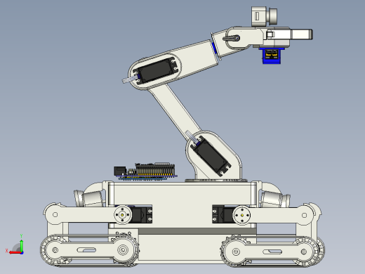 机械臂四轮履带机器人小车3D图纸 STEP格式后视缩略图