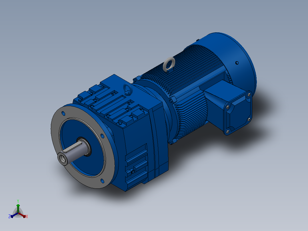 RF77法兰轴伸式安装斜齿轮减速机RF77-Y2.2-4P-100-M1-0°-Φ250主视图