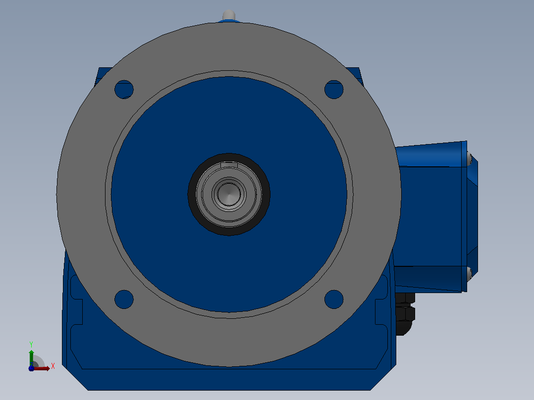 RF77法兰轴伸式安装斜齿轮减速机RF77-Y2.2-4P-100-M1-0°-Φ250前视图