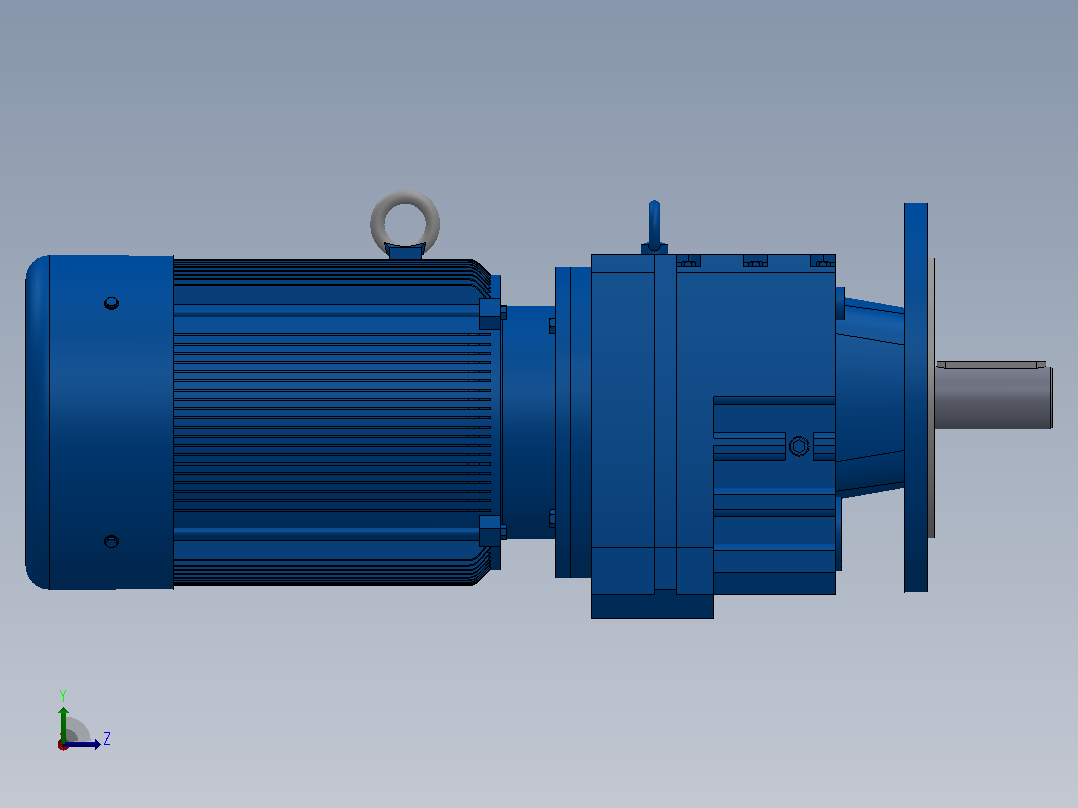 RF77法兰轴伸式安装斜齿轮减速机RF77-Y2.2-4P-100-M1-0°-Φ250左视图