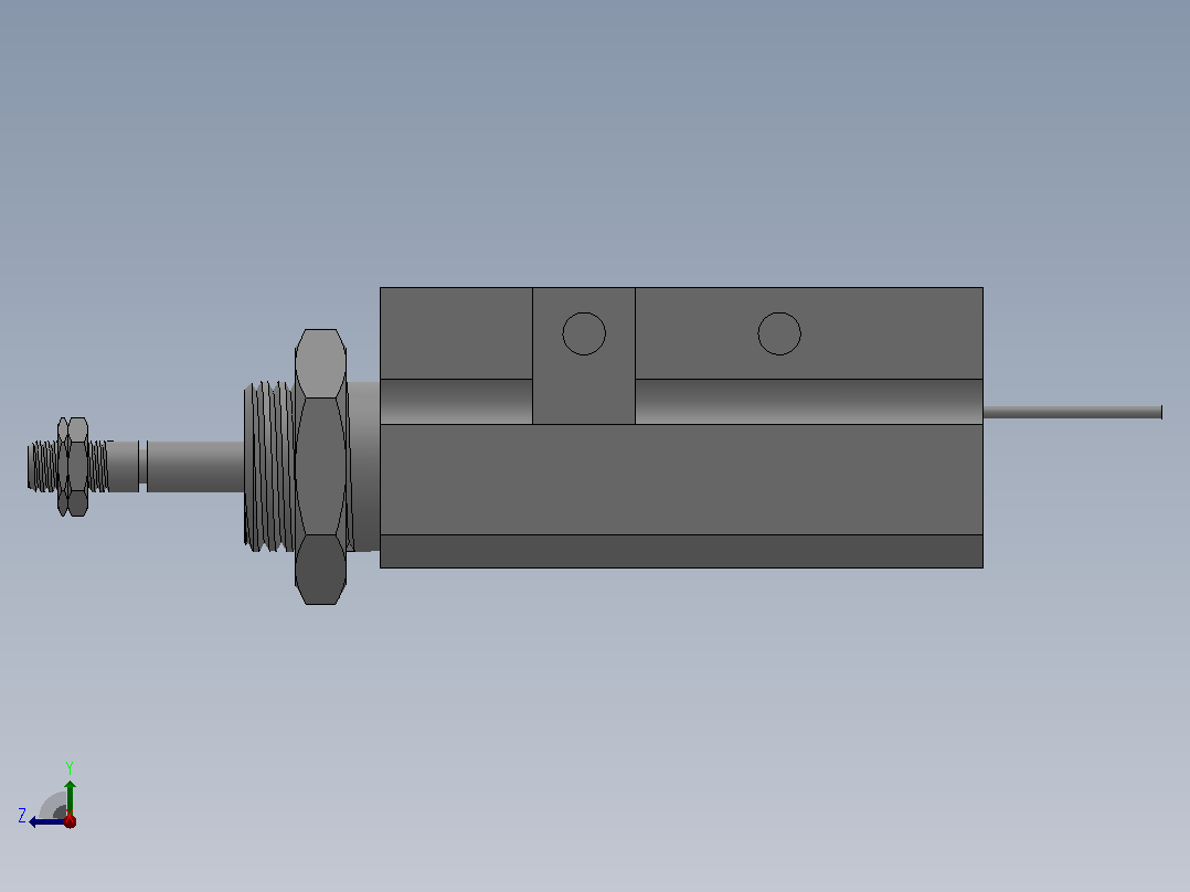 CJP针型气缸[CDJPB6-10D]右视图