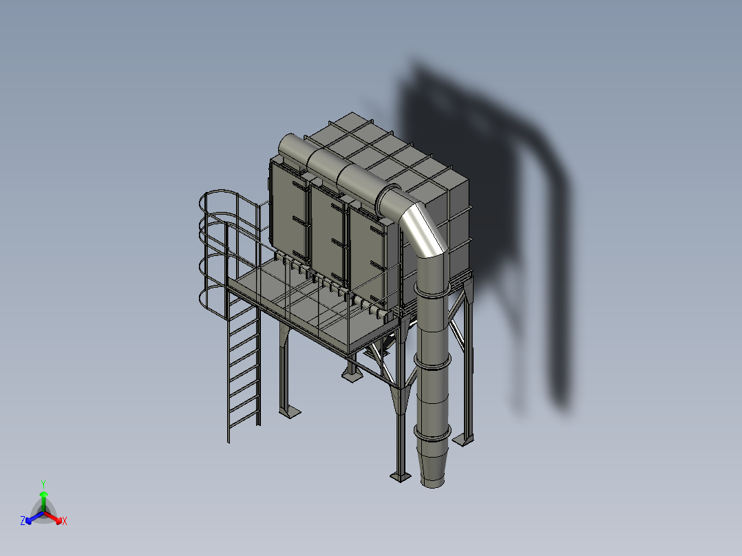 工业过滤器正等轴测图