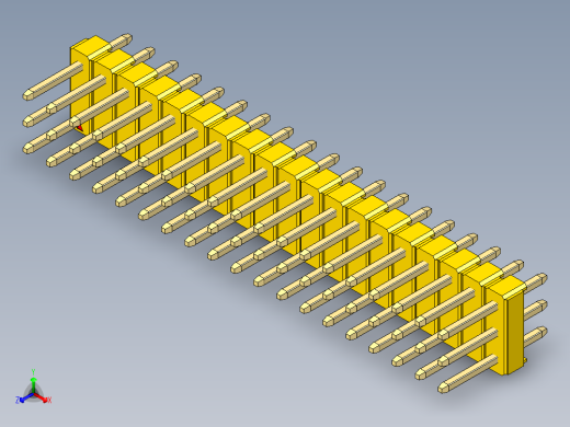 彩色公头100mil（2.54mm）系列-DS1021_yellow_3x19p_100mil_Type1_rev1.0