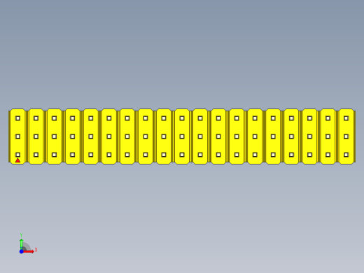 彩色公头100mil（2.54mm）系列-DS1021_yellow_3x19p_100mil_Type1_rev1.0前视缩略图