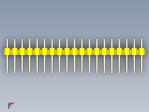 彩色公头100mil（2.54mm）系列-DS1021_yellow_3x19p_100mil_Type1_rev1.0俯视缩略图