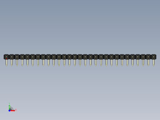 彩色公排针 100mil 2.54mm 系列-DS1022_black_1x29p_100mil_TypeD_rev1.0前视缩略图
