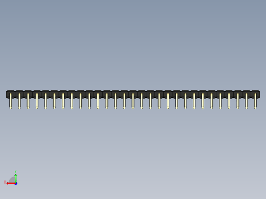 彩色公排针 100mil 2.54mm 系列-DS1022_black_1x29p_100mil_TypeD_rev1.0后视缩略图