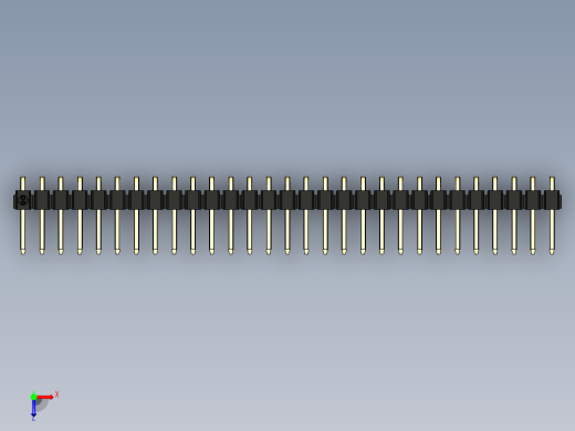 彩色公排针 100mil 2.54mm 系列-DS1022_black_1x29p_100mil_TypeD_rev1.0俯视缩略图