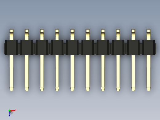 彩色公排针 100mil 2.54mm 系列-DS1022_black_20p_100mil_TypeSMT_rev1.0俯视缩略图