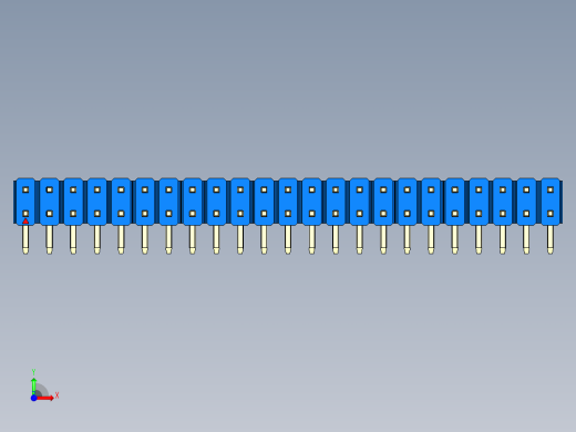 彩色公排针 100mil 2.54mm 系列-DS1022_blue_2x23p_100mil_TypeD_rev1.0前视缩略图