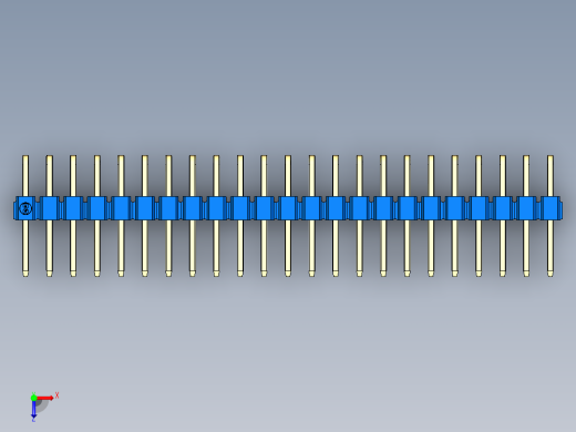彩色公排针 100mil 2.54mm 系列-DS1022_blue_2x23p_100mil_TypeD_rev1.0俯视缩略图