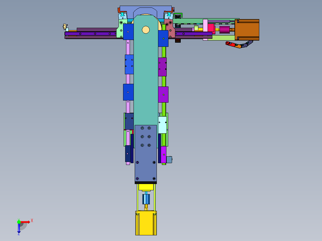 小型钻铣两用自动走刀铣床俯视图